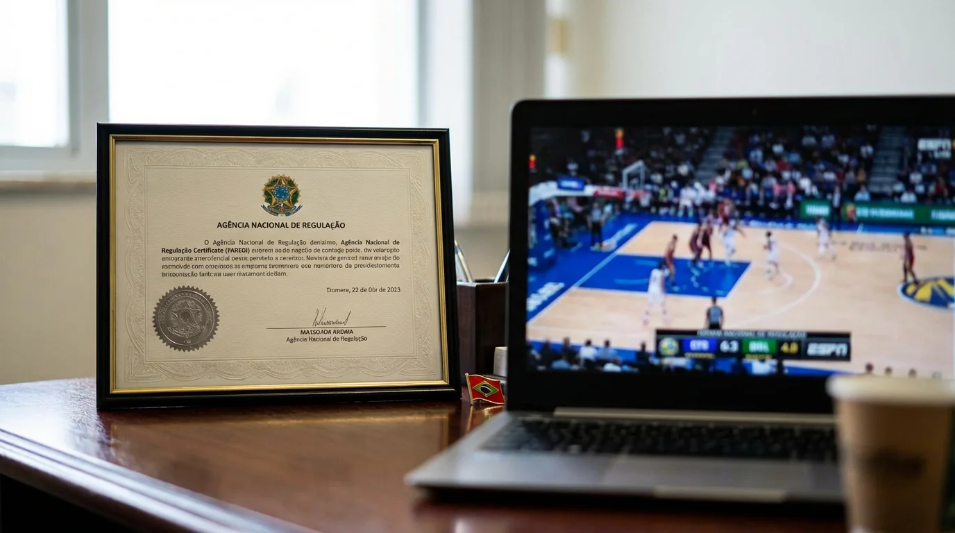 Verificação de licença SPA/MF em casas de apostas para jogos da NBA no Brasil