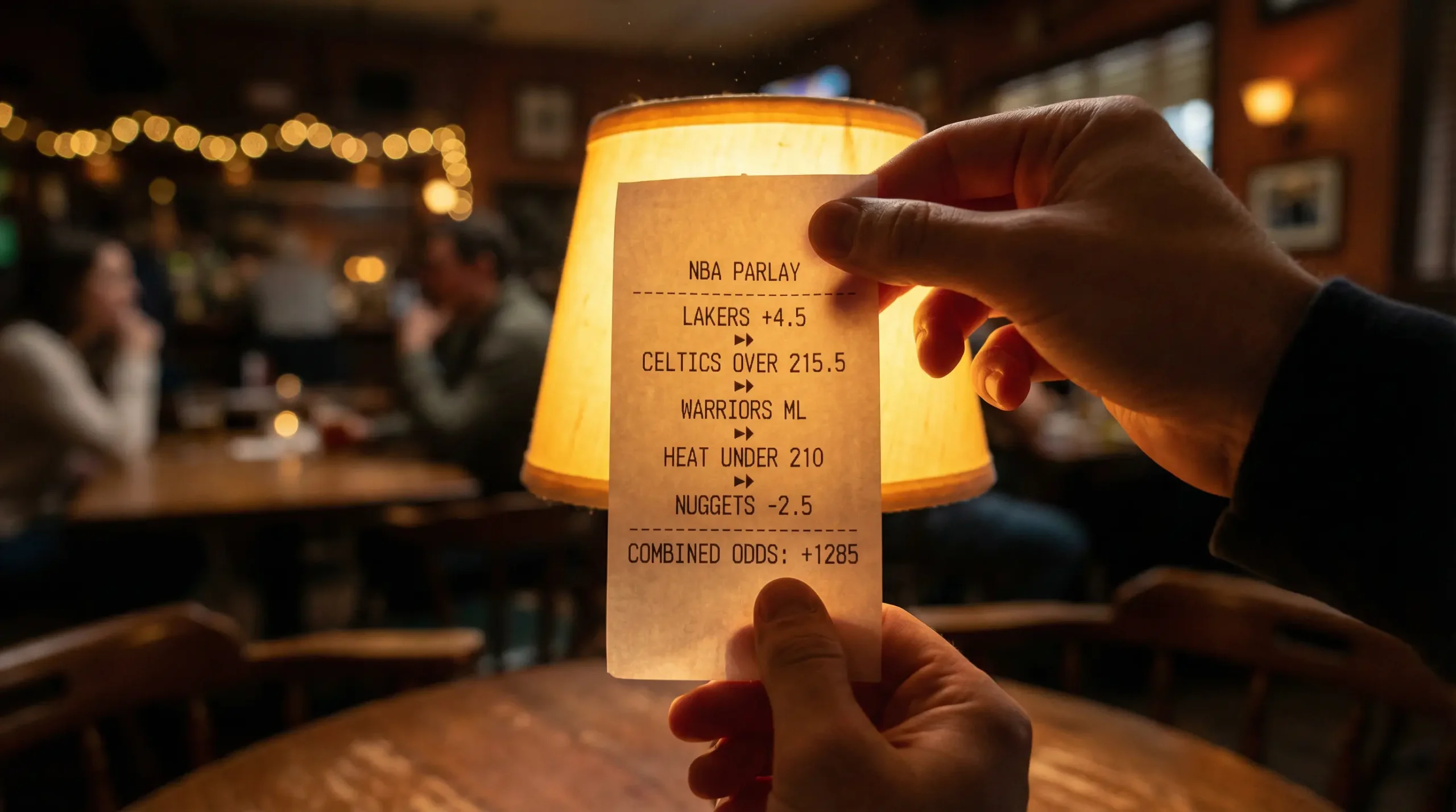 Análise matemática de parlays e apostas combinadas na NBA com cálculo de riscos e margens
